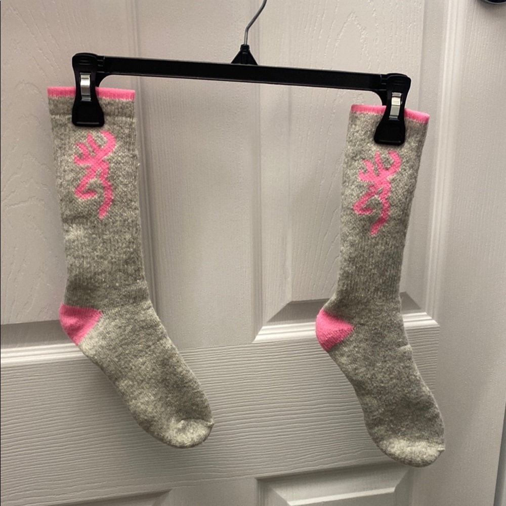 Gray and Pink Socks